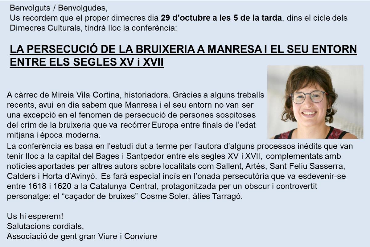 LA PERSECUCIÓ DE LA BRUIXERIA A MANRESA