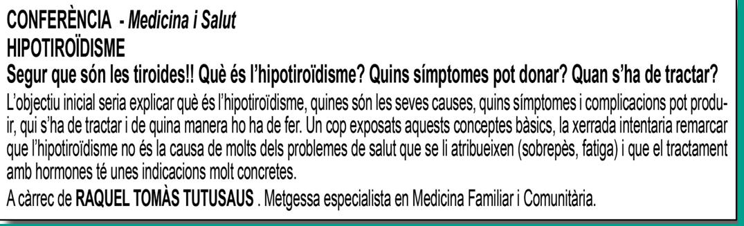 Medicina i Salut.-Hipotiroïdisme